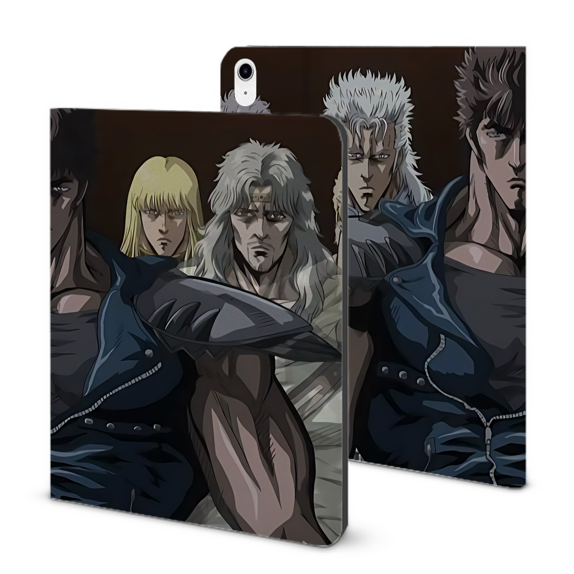 （画像用） 北斗の拳 Fist of the North Star IPad ケース ブック型 PUレザー TPU 耐衝撃 軽量 薄型 ペン収納なし 全面保護 IPad 各モデル対応